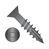 Square Recess - Flat with Nibs - Deep Thread Wood Screws w/ Type-17 Point - Partial Thread - Black Oxide