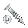 Square Recess - Flat with Nibs - Deep Thread Wood Screws w/ Type-17 Point - Partial Thread - Zinc