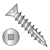 Square Recess - Flat (No Nibs) - Deep Thread Screws with Type-17 Point - Full Thread - Zinc