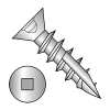 #2 Square Recess - Flat (No Nibs) - Deep Thread Wood Screws - #17 Point - Nickel 