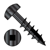 Pan - Square Recess - Deep Thread Wood Screws - #17 Point - Partially Threaded - Black Oxide