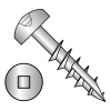 Pan - Square Recess - Deep Thread Wood Screws - #17 Point - Partially Threaded - Zinc