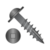 Round Washer - Square Recess - Deep Thread Wood Screws - #17 Point - Partial Thread - Black Oxide