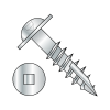 Round Washer - Square Recess - Deep Thread Wood Screws - #17 Point - Partial Thread - Zinc
