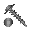 Round Washer - Square Recess - Deep Thread Wood Screws - Full Thread - Black Oxide