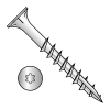Six Lobe - Flat With Nibs - Deep Thread Wood Screws - #17 Point - Zinc - Partially Threaded
