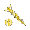 Six-Lobe - Flat Head with Nibs - Type 17 - Exterior Wood Screws - Zinc Yellow