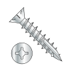 Square Phillips (Combo) - Flat With Nibs - Deep Thread Wood Screws - #17 Point - Zinc