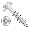 Pan - Square Phillips Combo - Deep Thread Wood Screws - #17 Point - Partial Thread - Zinc