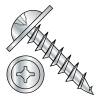 Round Washer - #10 Head - Square / Phillips Combo Recess - Fully Threaded - Deep Thread Wood Screws - Zinc