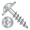 Round Washer - #10 Head - Square / Phillips Combo Recess - Partially Threaded - Deep Thread Wood Screws - Zinc