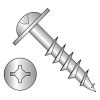 Round Washer - Square / Phillips Combo Recess - Partially Threaded - Deep Thread Wood Screws - Zinc