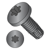 Pan - Six-Lobe - Type F - Partially Threaded - Thread Cutting Screws - Black Phosphate