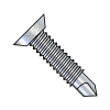 Flat - Undercut - Phillips - #12 with #10 Head - Self Drilling Screws with Machine Screw Threads - Zinc