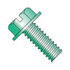 Slotted - Indented - Hex Washer - Zinc - Green - Machine Screws - Zinc Green