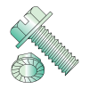 Serrated - Hex Washer - Slotted - Machine Screws - Green Zinc