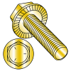 Serrated Hex Washer - Flange Screw - Grade-5 - Zinc Yellow