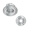 Serrated - Large Flange Hex Nuts - Grade 5 - Zinc