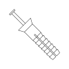 Drive Pin Rivets - White Nylon Plastic w/Plastic Pin 