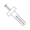 Drive Pin Rivets - Round Head - White Nylon Plastic w/Steel Pin 