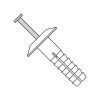 Drive Pin Rivets - Truss Head - White Nylon Plastic w/Steel Pin 
